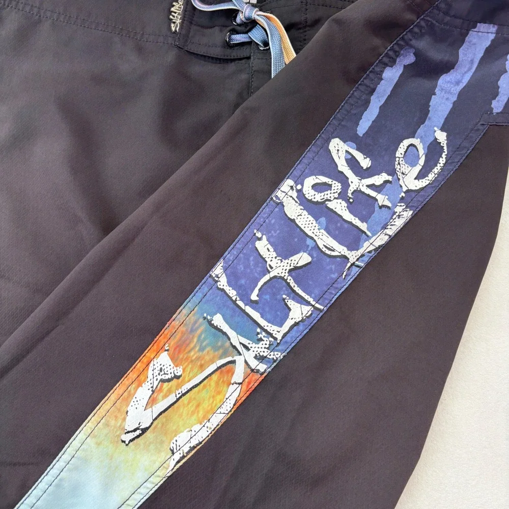 Salt Life Mens Board Shorts Black Sunset Fade Swim Trunks Size 36 Fishing Trunks